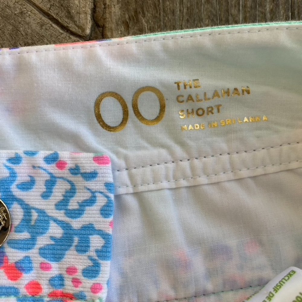 Lilly Pullitzer Fansea Cotton Callahan Shorts 00 Shells Coral Sanibel - Picture 4 of 5